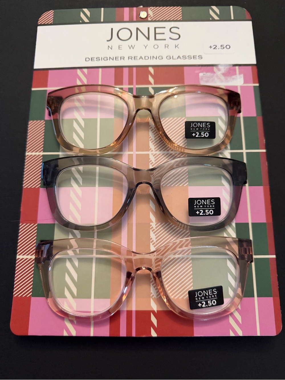 NWT Jones New York 3-Pack Reading Glasses +2.50 | Neutral Frames